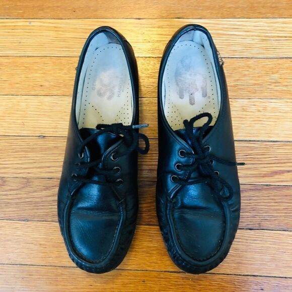 SAS Vinage Leather Moc Toe ace Up Wedge Loafer - Picture 3 of 6